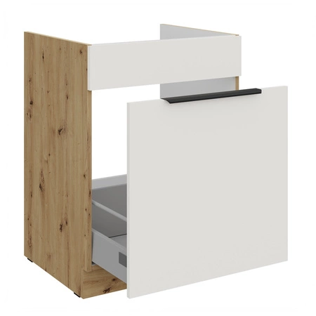 Szafka kuchenna pod zlewozmywak z szufladą Corato Ar 60 ZL 1S BB fronty szafki kuchennej wykończone w technologii anti fingerprint