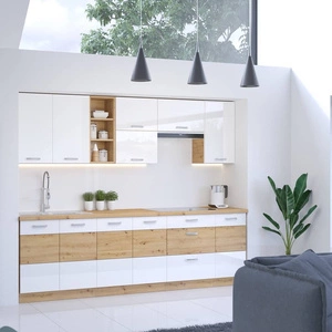 Zestaw mebli kuchennych Alpine 260 cm szafki doskonale prezentują się we wnętrzach w stylu klasycznym oraz nowoczesnym