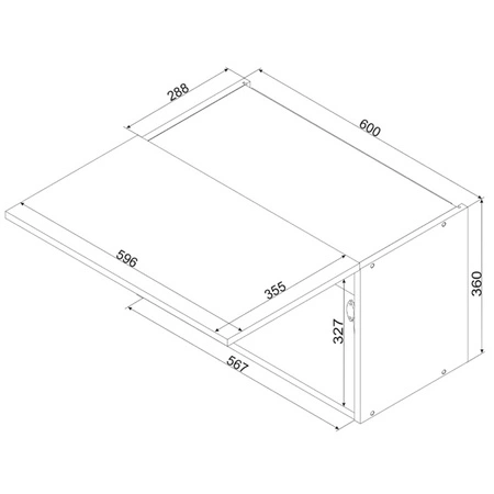 Szafka okapowa Clara W60 OKGR czarny metalowy uchwyt szafka odporna na działanie wilgoci parę wodną i uszkodzenia solidne wykonanie
