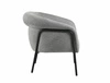 Fotel Clover szary nowoczesny oraz funkcjonalny fotel z metalowymi nogami komfortowy podczas wypoczynku