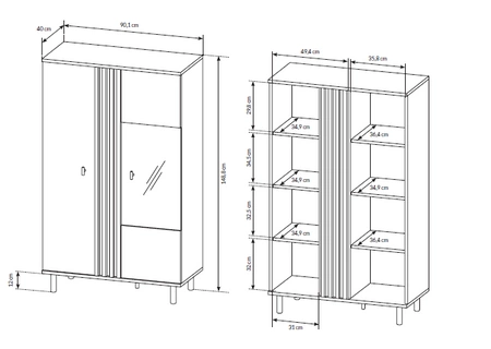 Meblościanka Merano dąb artisan / antracyt innowacyjne meble do salonu i pokoju dziennego w nowoczesnym stylu
