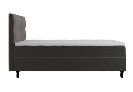 Łóżko kontynentalne Melba 90x200 szare w nowoczesnym skandynawskim stylu z tapicerowanym zagłówkiem łóżko z pojemnikiem