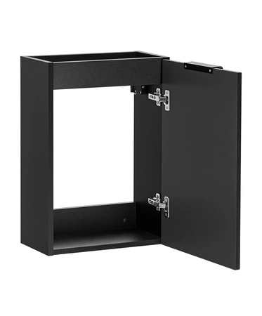 Szafka pod umywalkę Adeel 40 cm czarna elegancka szafka do łazienki odporna na działanie wilgoci i uszkodzenia z ryflowanym frontem