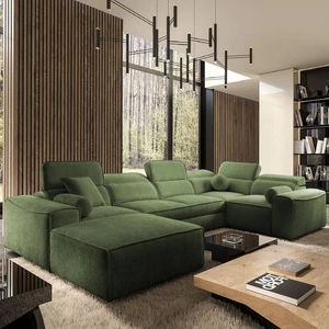 Narożnik z funkcją spania Viano IV zielony lewostronny designerski narożnik rozkładany idealnie wpisujący się w nowoczesne aranżacje