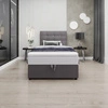 Łóżko kontynentalne Kingston 100x200 szare w nowoczesnym skandynawskim stylu z tapicerowanym zagłówkiem z kryształkami łóżko z pojemnikiem