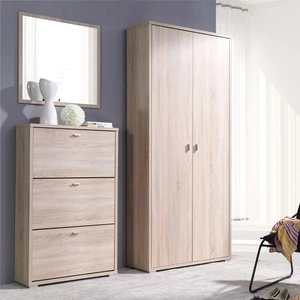 Zestaw mebli do przedpokoju Anter dąb sonoma jasny klasyczny design funkcjonalna oraz praktyczna garderoba do przedpokoju