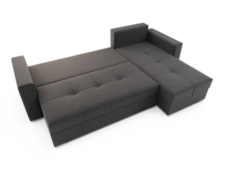 Narożnik z funkcją spania Aldo szary prawostronny gwarantuje najwyższy komfort i funkcjonalność