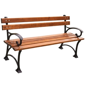 Ławka ogrodowa 150 cm FIEM-03-LP-150 parkowa żeliwna z oparciem drewno olchowe lakierowana