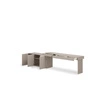 Biurko z komodą Woow 301 cm clay grey prawe funkcjonalne biurko młodzieżowe z możliwością obustronnego oraz narożnego montażu