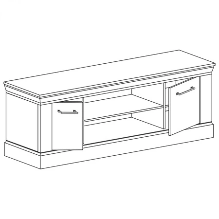 Szafka RTV Antica 142 cm dąb craft złoty elegancki styl idealna szafka pod telewizor do salonu lub pokoju dziennego prosta forma