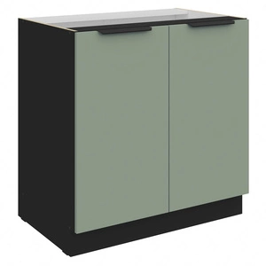 Szafka kuchenna stojąca z półką Treviso Bl 80 D 2F BB szafka odporna na uszkodzenia wykończenie frontów w technologii anti fingerprint