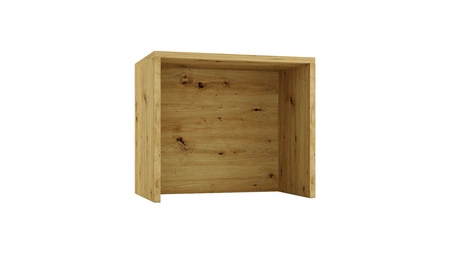 Wyspa kuchenna Vita 97 cm dąb artisan / biały połysk funkcjonalny mebel kuchenny z szafkami odporny na działanie wilgoci metalowe uchwyty