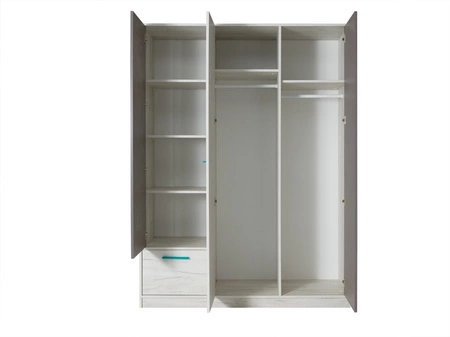 Zestaw mebli młodzieżowych Rest 1 w kolorze dąb craft biały / popiel funkcjonalne meble o nowoczesnym designie do pokoju nastolatków