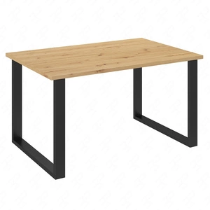 Stół Taunton 138x90 cm dąb artisan / czarny prosta forma mebla wzbogacona o stylowe czarne nogi w stylu loftowym blat odporny na rozlanie cieczy
