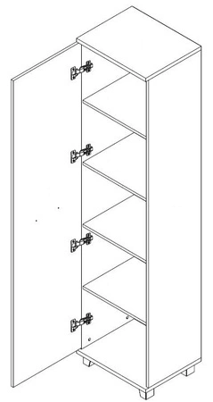 Regał z drzwiami Maximus 50 cm dąb sonoma jasny nowoczesny design mebla wysoka jakość wykonania obrzeża regału wykończone specjalną okleiną