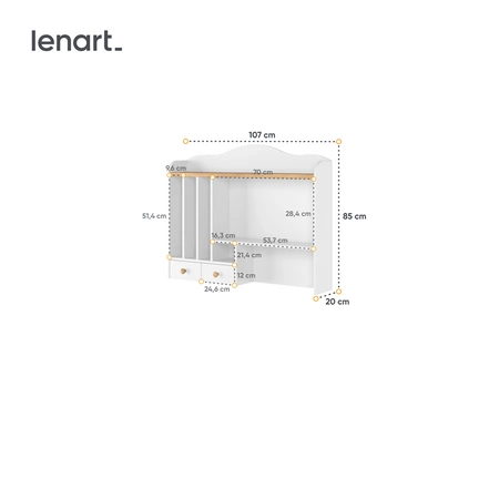 Zestaw mebli Story biały / dąb nash eleganckie i stylowe meble do pokoju młodzieżowego o subtelnym wykończeniu modna kolorystyka