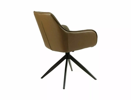 Krzesło tapicerowane Sempre oliwkowe / oliwkowa ekoskóra nowoczesne krzesło obrotowe z metalowymi nogami stylowe krzesło kubełkowe