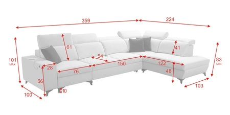Narożnik z funkcją spania Kelly Sleek XI brązowy prawostronny stylowy i komfortowy narożnik wykonany z trwałej plecionej tkaniny