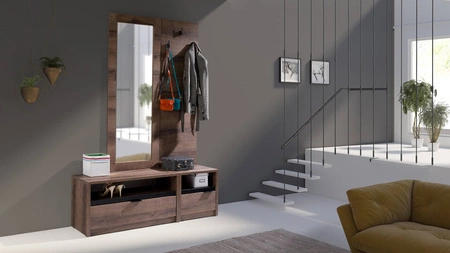 Wieszak ścienny Denver 47 cm dąb monastery klasyczny i elegancki design funkcjonalny dodatek do przedpokoju o prostej konstrukcji