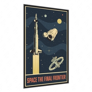 Plakat vintage kosmos 70x100 plakat w ramie precyzyjny wydruk ze stylową grafiką doskonała dekoracja do salonu lub sypialni