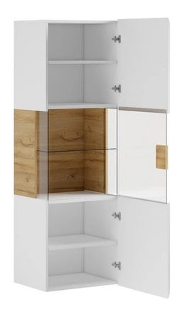 Witryna wisząca Toledo 53 cm biała / biały połysk / san remo jasne wysoka jakość świetna propozycja do pokoju dziennego