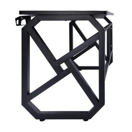 Biurko gamingowe Frag czarne funkcjonalne i ergonomiczne biurko minimalistyczny design mebla wsparty na stabilnej konstrukcji