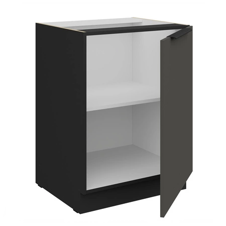 Zestaw mebli kuchennych Aversa Bl 390 cm stylowe szafki kuchenne z frontami wykonanymi w technologii anti fingerprint metalowe uchwyty