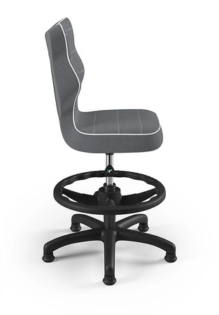 Krzesło do biurka Petit ciemny szary dopasowane do wzrostu 133-159 cm ergonomiczne krzesło obrotowe z podnóżkiem