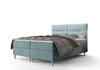 Łóżko kontynentalne Voltera 140x200 turkusowy w nowoczesnym skandynawskim stylu z charakterystycznym wezgłowiem