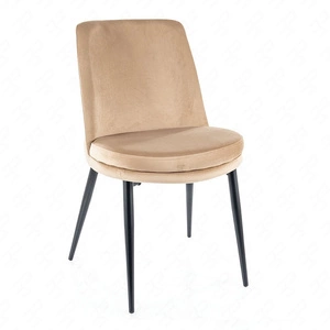 Krzesło tapicerowane Kayla beżowe nowoczesne oraz funkcjonalne krzesło do jadalni z metalowymi nogami