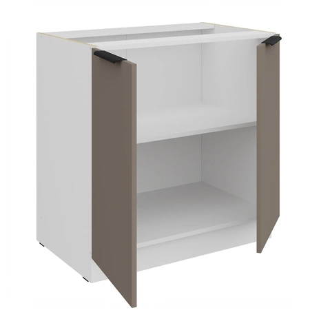 Zestaw mebli kuchennych narożny Fiuggi Wh 290x230 cm stylowe szafki kuchenne z frontami wykonanymi w technologii anti fingerprint