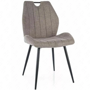 Krzesło tapicerowane Arco Brego 43x51 cm beżowe nowoczesne oraz funkcjonalne krzesło z metalowymi nogami