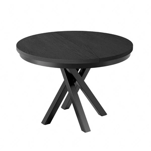 Stół okrągły rozkładany Malumi 100 cm czarny funkcjonalny stół do jadalni doskonale dopasuje się do wnętrz w stylu nowoczesnym