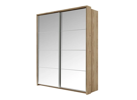 Szafa przesuwna z lustrem Arti 180 cm dąb shetland uniwersalny styl szafy pozwala na dużą swobodę w aranżacji ergonomiczny układ