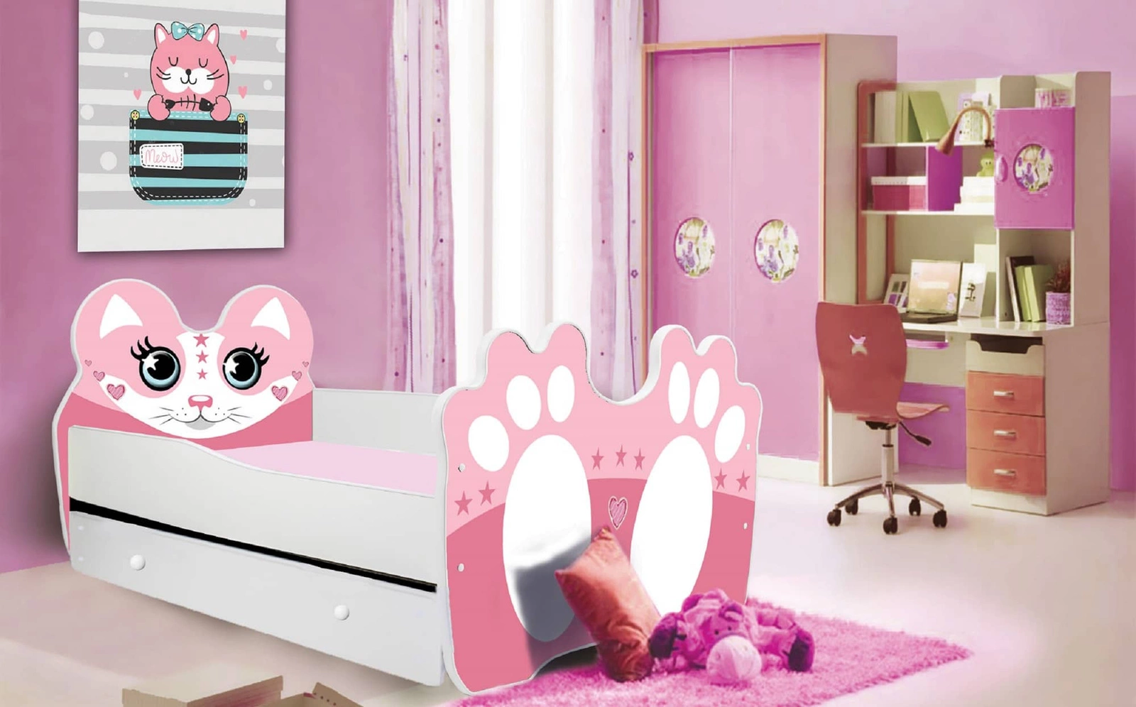 Łóżko do pokoju dziecięcego Bear Łóżko dziecięce z materacem