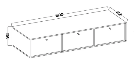 Szafka RTV wisząca Kioto IV 180 cm beżowa stylowy design podkreślony subtelną kolorystyką szafka z drzwiami otwieranymi do dołu