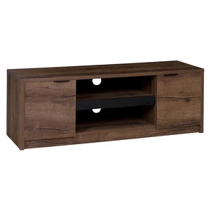 Szafka RTV Denver 135 cm dąb monastery / czarny połysk pojemna szafka pod telewizor w stylu klasycznym wyrazista kolorystyka