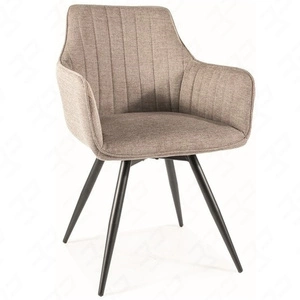 Krzesło tapicerowane Ballo Brego beżowe nowoczesne krzesło obrotowe z metalowymi nogami stylowe krzesło kubełkowe