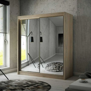 Szafa przesuwna Avila 200 cm dąb sonoma jasny ergonomiczna oraz bardzo funkcjonalna szafa w nowoczesnej formie o geometrycznych kształtach