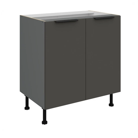 Szafka kuchenna stojąca z półką Aversa Ant 80 D 2F BB szafka odporna na uszkodzenia wykończenie frontów w technologii anti fingerprint