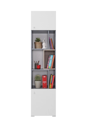 Regał Epsilon 45 cm beton / biały / dąb idealny do pokoju młodzieżowego stylowy i funkcjonalny regał na książki
