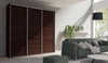 Szafa przesuwna Grande 254 cm dąb sonoma czekolada pojemna szafa w nowoczesnej formie wyposażona w aluminiowe prowadnice drzwi