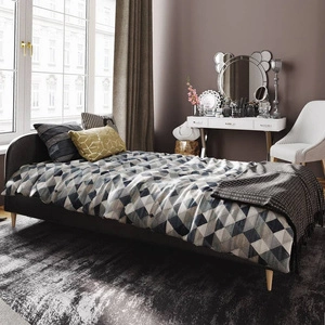 Łóżko tapicerowane Ivrea 90x200 czarne z zagłówkiem w nowoczesnym stylu idealne do pokoju młodzieżowego lub małej sypialni