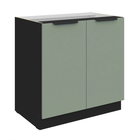 Szafka kuchenna stojąca z półką Treviso Bl 80 D 2F BB szafka odporna na uszkodzenia wykończenie frontów w technologii anti fingerprint