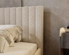 Łóżko tapicerowane Sobral 160x200 ciemny beżowy komfortowe łóżko z pojemnikiem na pościel gustowny zagłówek i zanóżek