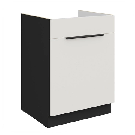 Szafka kuchenna pod zlewozmywak z szufladą Corato Bl 60 ZL 1S BB fronty szafki kuchennej wykończone w technologii anti fingerprint