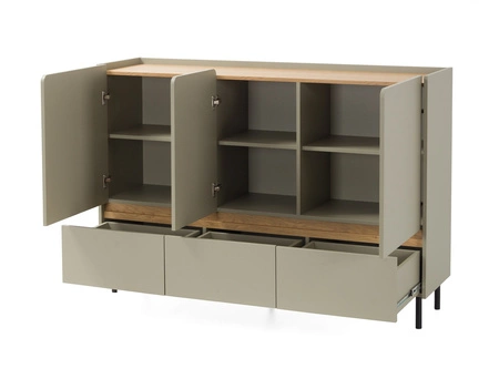 Komoda z szufladami Paguro 150 cm eukaliptus / dąb baltic dune idealna komoda do sypialni salonu lub pokoju młodzieżowego