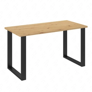 Stół Taunton 138x67 cm dąb artisan / czarny prosta forma mebla wzbogacona o stylowe czarne nogi w stylu loftowym blat odporny na rozlanie cieczy