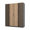 Szafa Kastano XI 200 cm czarny / dąb evoke nowoczesny design drzwi szafy ozdobione czarnymi lamelami stylowe uchwyty krawędziowe