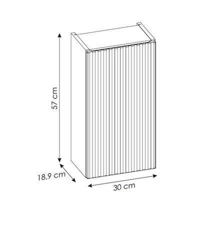 Szafka łazienkowa wisząca Nova 30 cm czarna stylowa szafka do łazienki z oryginalnym pionowym ryflowaniem o wyrazistej kolorystyce
